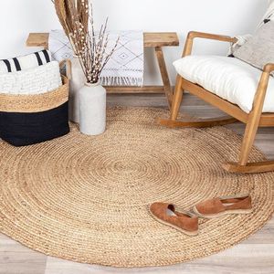 Alfombras de yute trenzadas hechas a mano, diseño elegante ecológico de tamaño personalizado con tacto artesanal - Product Image 1