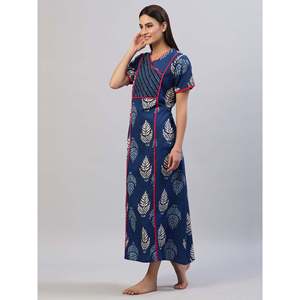 Chemise de nuit longue Evolve pour femme, 100 % coton super doux, imprimée, avec design confortable ODM pour dames - Product Image 3