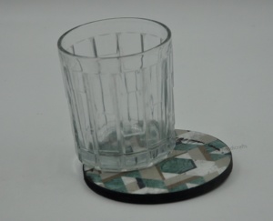 Sous-verres ronds personnalisés avec conception de logo imprimé personnalisé 10cm 4 poucesSous-verres en liège en bois en vrac pour la maison - Product Image 5