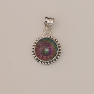 Plata de Ley 925, colgante de Spinner de topacio místico de la mejor calidad, piedra sólida chapada en rodio con sello 925, regalo de boda perfecto - Product Image 4