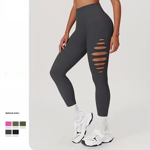 Nueva llegada de las mujeres personalizadas Leggings de Yoga de alta calidad Spandex/Nylon con cintura media Cierre elástico Patrón sólido Estilo de tendencia - Product Image 1