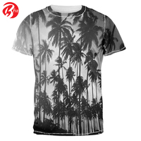 T-shirts à manches courtes avec impression par sublimation pour hommes T-shirt à col rond imprimé 100% coton coupe ample pour hommes
