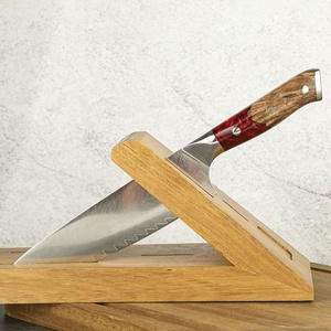 มีดเชฟเหล็กดามัสกัสสีแดงมีหูหิ้วทำจากเรซิน - Product Image 6