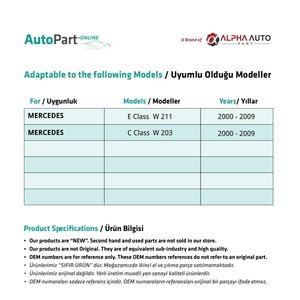 ชุดซ่อมม่านบังแดดซันรูฟสำหรับเมอร์เซเดส ซี คลาส W203, อี คลาส W211 - Product Image 2