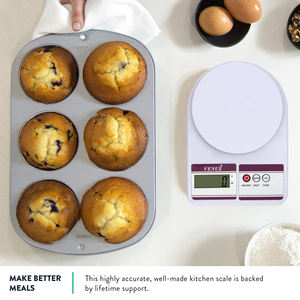 Balance de cuisine numérique, poids alimentaire en grammes, 5 kg, portable, alimentée par batterie, plastique, arrêt automatique, plateforme antidérapante - Product Image 6