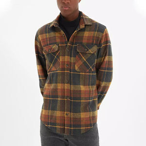 Chemise en flanelle de coton décontractée pour homme, manches longues, boutonnée, col montant, personnalisable, écologique, pour usage extérieur - Product Image 6