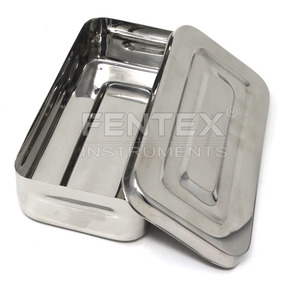 Boîte de stérilisation médicale en acier inoxydable, organisateur d'instruments, boîte de rangement vétérinaire avec couvercle - 8L x 4W x 1.5H - Product Image 2