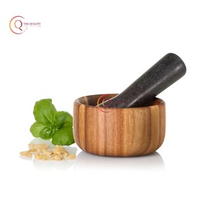 Traditional Wooden Mortar & Pestle Handmade Mini One Handed <b>Grinder</b> Spices <b>Herb</b> Medicine Crusher Jar Home & Kitchen Tool Utensil - Product Image 4
