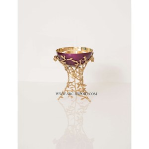 Brûleur d'encens de forme ronde en acier inoxydable et laiton Brûleur de parfum en métal moderne de grande taille Brûleur de Oud Brûleur poli or - Product Image 4