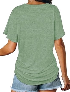 Camisetas con Cuello en V, Manga Corta, Alta Calidad, Nuevos Estilos Casuales, 100% Algodón, Transpirables, Ecológicas, Tela Oxford, Camisetas Personalizadas - Product Image 2