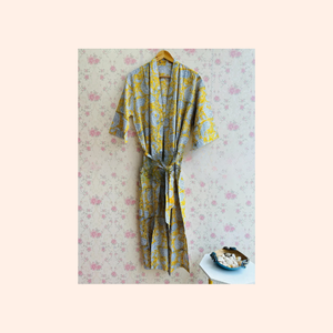 Kimono unisexe long en coton, robe de chambre à imprimé floral, cadeau pour demoiselle d'honneur, cadeau pour l'été et l'hiver, cadeau pour elle - Product Image 6