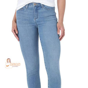 Pantalones Vaqueros Casuales de Verano para Mujer, Corte Regular, Ligeros, de Algodón Elástico, Cintura Media, Resistentes a las Arrugas, Ecológicos - Product Image 1
