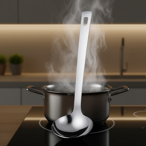 Cucharón de cocina FLY de 31 cm, utensilio de acero inoxidable pulido y cromado satinado MESC1 - Product Image 3