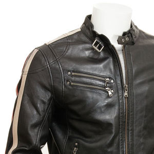 Autumn Winter Men's Biker Style <b>Long</b> Sleeve <b>Leather</b> <b>Jacket</b> with Zipper High Quality Solid Pattern Fashionable - Product Image 6