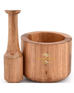 Juego de Mortero y Maja de Madera de Acacia Vietchoice, 2 Piezas, Resistente al Calor, Apto para Horno, Utensilios de Cocina Naturales y Sostenibles, Duraderos - Product Image 3