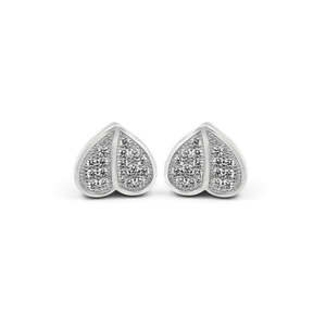 NOVAMART Fine Zarkan Minimalist <b>Silver</b> <b>Earrings</b> Double Drop <b>Heart</b> Style Religious Charm Jewelry for Gifts Made From Platinum Who - Product Image 2