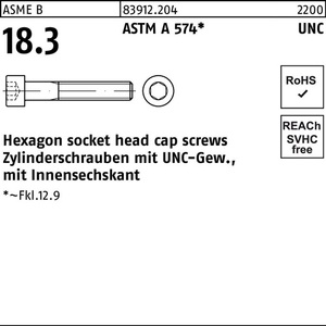 สกรูหัวจม UNC หกเหลี่ยมภายใน 5/8 X 4 1/2 ASTM A574 แพ็ค 25 ชิ้น - Product Image 1