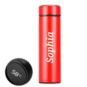 ชุดขวดเก็บความร้อนแก้วสีแดงแบบปรับแต่งได้พร้อมไฟ LED สำหรับงานส่งเสริมการขาย - Product Image 2