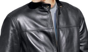 Veste de moto pour homme en cuir d'agneau imperméable de haute qualité, respirante avec fermeture éclair, taille plus pour l'hiver - Product Image 2