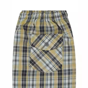 Brown <b>Plaid</b> Cross Pocket Woven Pajama Regular Fit Lounge <b>Pants</b> Soft CVC Drawstring Pockets for Comfortable Flannel Couples - Product Image 5