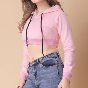 Sweat à capuche oversize long décontracté pour femme, streetwear, 100% coton pour la saison hivernale avec logo sur le devant, sweat à capuche court pour femme - Product Image 4