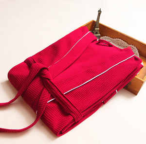 Waffle weave bathrobe lightweight cotton <b>spa</b> <b>robe</b> unisex design perfect for hotels sauna and casual use - Product Image 3