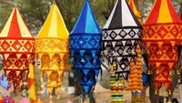 Lanterne indienne soie bohème mariage décor Boho lanternes lampes pliables coloré bohème tente tentures lustres de jardin