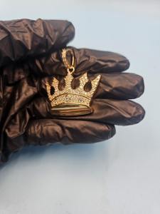 Nouveauté Pendentif Couronne royale en argent 925 plaqué or avec diamants Moissanite VVS glacés Hip Hop pour femmes Mode - Product Image 3