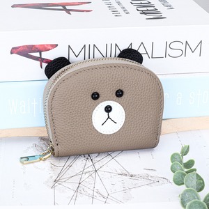 Ando Bag - Tarjetero de piel auténtica de vaca para mujer, billetera compacta tipo acordeón con cremallera - Product Image 1