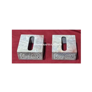 Caja de pañuelos de esteatita para decoración de tallado de flores hechas a mano, precio más bajo, pulido a mano, Natural con forma cuadrada para hermosas cajas - Product Image 1