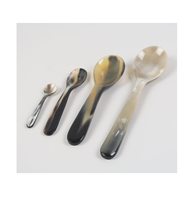Vente en gros de couverts en corne de buffle personnalisés de haute qualité sel pour crème glacée sucre cuillère à dîner en corne de buffle indienne