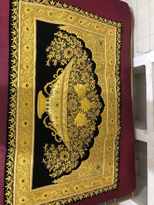 Tapis Zari exquis tissé à la main avec un design en pierre semi-précieuse pour des intérieurs élégants et un décor de style royal - Product Image 5