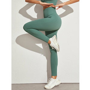 Leggings de yoga en tricot solide, écologiques, à séchage rapide, best-seller, 100% matière de haute qualité, pour femmes, salle de sport, fitness, entraînement, vente en gros - Product Image 6