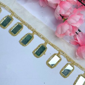 Encajes de Tela Brocada Bordada Floral Premium Hechos a Medida (100% Cachemira) para Vestidos, Saris, Ropa de Novia, Bordes Decorativos - Product Image 2