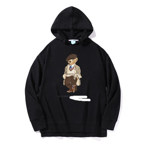 เสื้อฮู้ดดี้ผู้หญิงพรีเมียม แขนยาว ลายการ์ตูนหมี ระบายอากาศได้ดี ผ้าเทอร์รี่สำหรับฤดูใบไม้ร่วง พิมพ์ลายด้วยความร้อนด้านหน้า สไตล์ลำลอง - Product Image 6