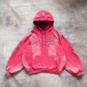 Sudaderas con capucha de invierno de algodón 100% personalizadas para hombre DTG Raglan Oversized Boxy Fit 450gsm 400gsm 500gsm Heavy Weight Zip-Up bordado 3D - Product Image 3