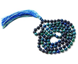 Acheter des bijoux de Yoga de qualité supérieure Pulsera Chrysocolla Azurite 108 noué Mala perles fait à la main colliers de perles d'artiste indien - Product Image 5