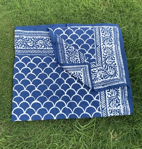 Indigo Bleu Coton Plage Sarong Bohème Indien Bloc Imprimer Écharpe D'été Doux Voile Tissu Paréo Bikinis & Beachwear 1 Pièce - Product Image 2