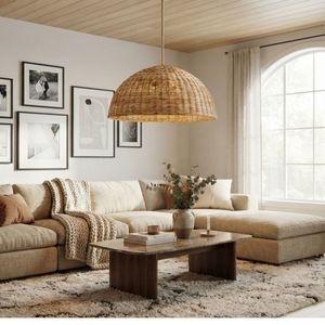 Pantallas de Lámparas de Ratán para Exteriores, Lámparas Colgantes Tejidas a Mano Grandes para Decoración de Resorts y Cafés, Fabricante OEM de Vietnam - Product Image 3