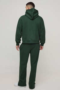 Ensemble de survêtement à capuche ample en coton pour homme, poids lourd, vert forêt, imprimé personnalisé, grandes tailles, vêtements chauds, vente chaude - Product Image 3