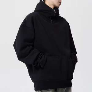 Custom Fleece Half <b>Zip</b> Cropped Sweatshirt <b>Men</b> <b>Jumper</b> High Quality Oversized <b>Quarter</b> <b>Zip</b> up Hoodies <b>Men</b> Streetwear - Product Image 4