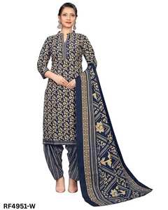 Ensemble Kurti en coton élégant pour femme avec imprimé haut bas Dupatta trois pièces vêtements ethniques pour un approvisionnement quotidien en vrac festif - Product Image 5