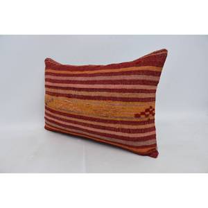 Kilim de lana marrón de 16x24 pulgadas, almohada de lujo, técnica tejida con estampado Floral y Vintage portátil para ropa de cama - Product Image 4