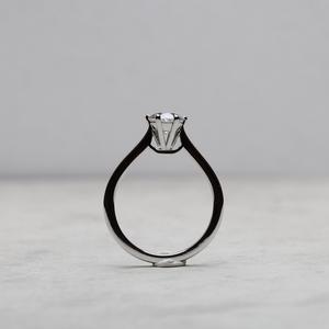 6mm Cut CZ Solitaire Engagement Ring Classic Four Prong White <b>Stone</b> Setting 18K Gold Silver Band Women Wedding Bridal Gift - Product Image 2
