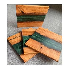 Sous-verres en bois et résine de qualité supérieure pour boissons Sous-verres carrés pour tasse de Table Tasses à bière Tapis et tampons Vaisselle Sous-verres Sublimation Liège - Product Image 4