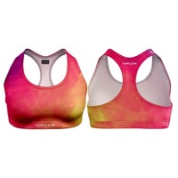 Soutien-gorge de sport sans couture en Spandex/Nylon à sublimation personnalisée, maintien élevé, pour femmes grandes tailles, rembourré, pour fitness, yoga, course à pied et entraînement
