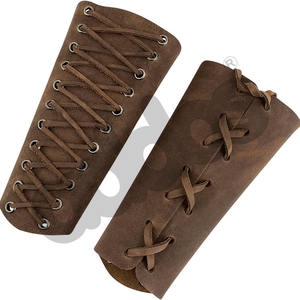 Gelang kulit Full Grain, Pelindung tangan pelindung pergelangan tangan untuk olahraga luar ruangan, latihan menembak busur untuk Panah 2 Set 2 - Product Image 1