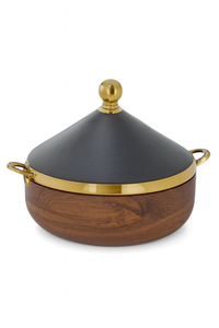 Nouveauté marmite en bois avec couvercle et poignée en laiton pour Eid et Ramadan Mubarak Serveware Casserole Dish Dining Pot - Product Image 3