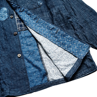 Fabricant de vestes sur mesure, veste de travail vintage en patchwork vieilli pour hommes
