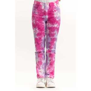 Pantalones Vaqueros de Cintura Alta con Decoración de Botones y Tinte Tie-Dye 224-210-092 - Product Image 1